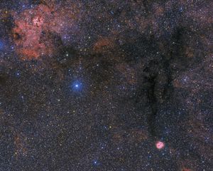 Превью обои туманность, звезды, свечение, звездное небо, космос