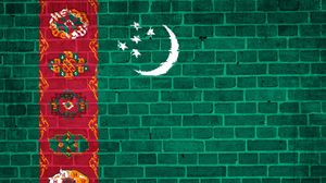 Превью обои туркменистан, флаг, стена, камни