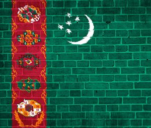 Превью обои туркменистан, флаг, стена, камни