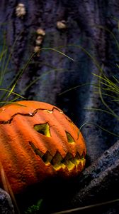 Превью обои тыква, хэллоуин, монстр, осень, страшный, праздник