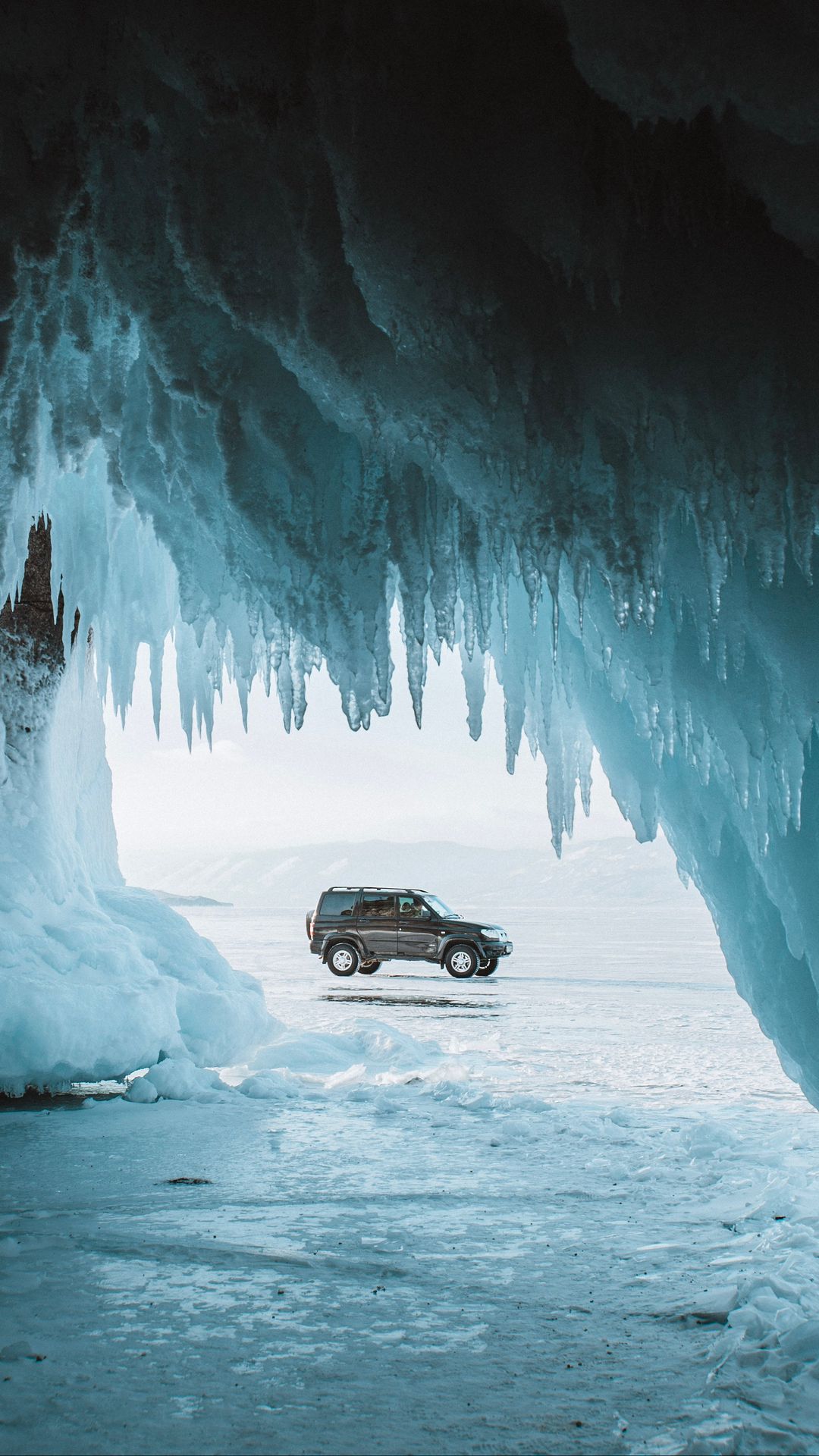 Скачать 1080x1920 uaz patriot, uaz, автомобиль, коричневый, пещера, лед,  зима обои, картинки samsung galaxy s4, s5, note, sony xperia z, z1, z2, z3,  htc one, lenovo vibe