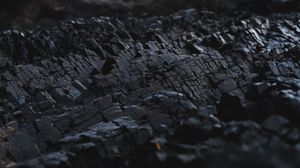 Превью обои уголь, поверхность, макро, размытость, черный