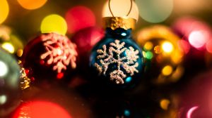 Превью обои украшения, шары, новый год, рождество, праздники