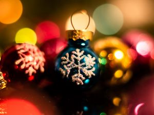 Превью обои украшения, шары, новый год, рождество, праздники