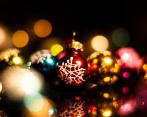 Превью обои украшения, шары, разноцветный, новый год, рождество