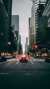 Превью обои улица, дорога, движение, автомобили, город, здания, нью-йорк, сша
