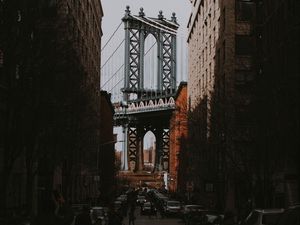 Превью обои улица, город, архитектура, здания, мост