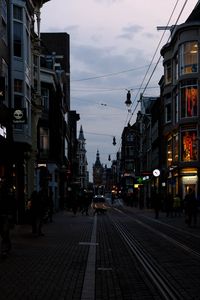 Превью обои улица, город, сумерки, вечер, движение, амстердам, нидерланды