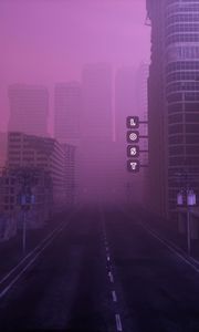 Превью обои улица, город, туман, lost