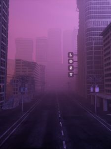 Превью обои улица, город, туман, lost