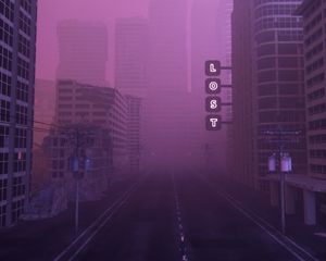 Превью обои улица, город, туман, lost