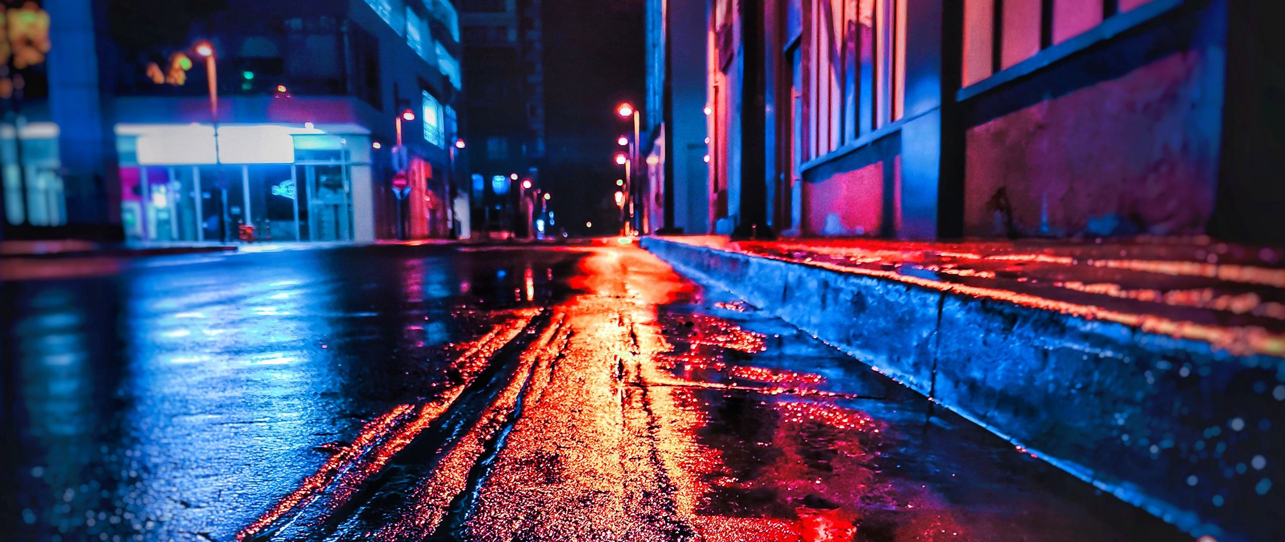 Ночная улица Ultrawide