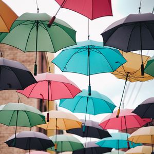 Превью обои улица, зонты, разноцветный, декор