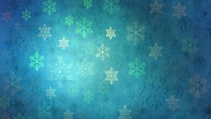 Превью обои узор, снежинки, рождество, новый год, праздник, синий