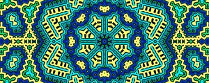 Превью обои узор, волны, синий, желтый, абстракция