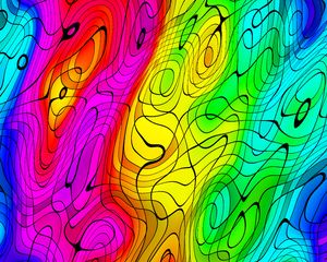 Превью обои узоры, линии, волнистый, разноцветный, яркий