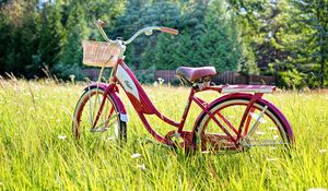 Превью обои велосипед, лето, винтажный, солнечный свет