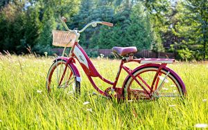 Превью обои велосипед, лето, винтажный, солнечный свет