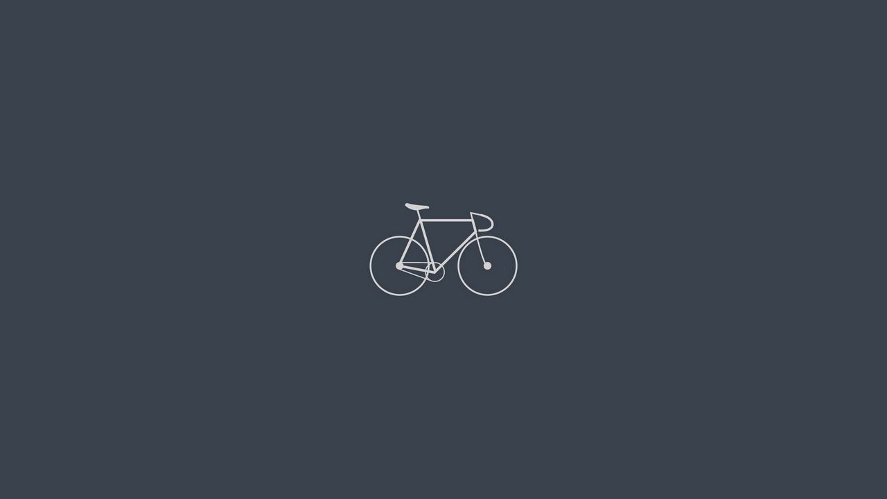 Обои велосипед, минимализм, серый