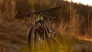 Превью обои велосипед, mtb, черный, природа