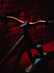 Превью обои велосипед, mtb, темный, красный