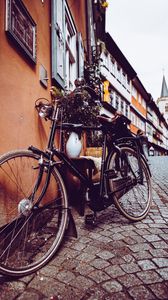 Превью обои велосипед, ретро, винтаж, здание, город