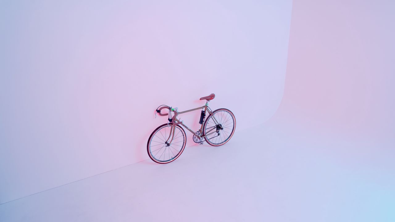 Обои велосипед, розовый, светлый