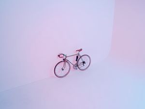 Превью обои велосипед, розовый, светлый