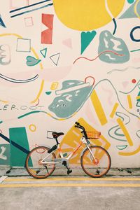 Превью обои велосипед, стена, граффити, арт
