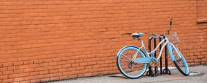 Превью обои велосипед, стоянка, стена