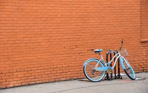 Превью обои велосипед, стоянка, стена