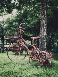 Превью обои велосипед, винтаж, декорация, сад