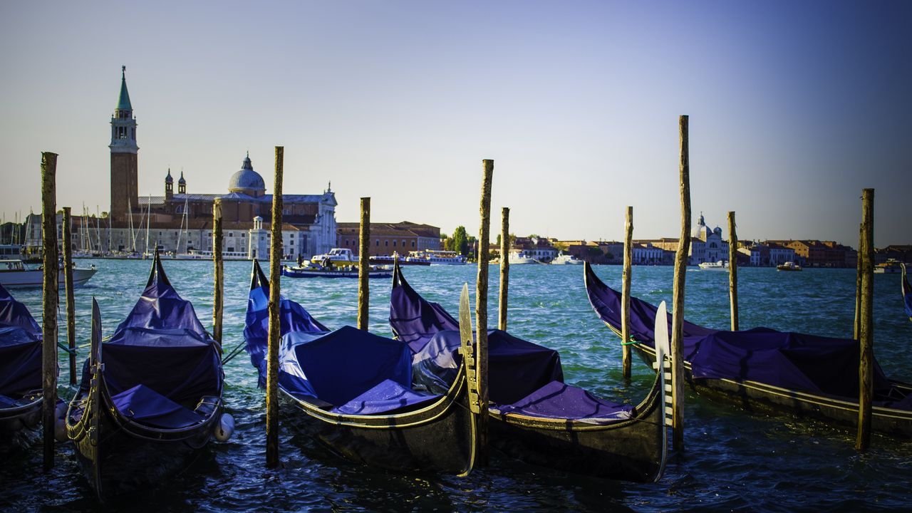 Обои венеция, италия, гондолы, река