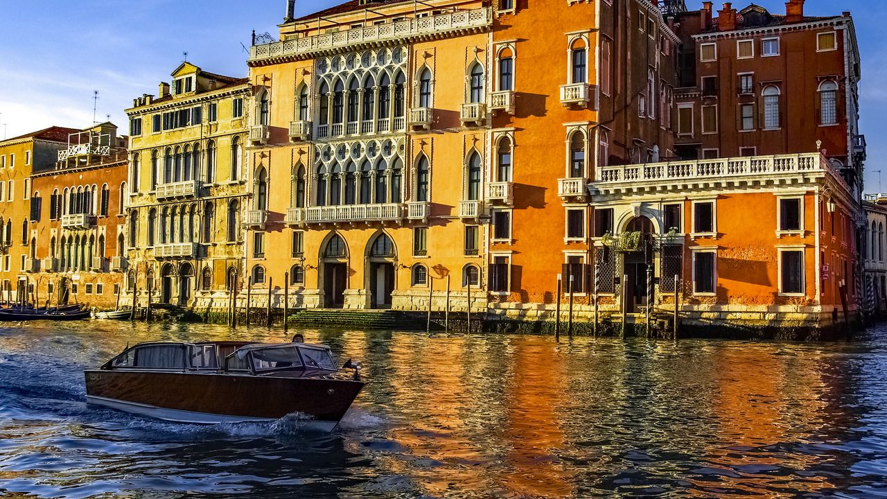 Обои венеция, канал, италия, лодка