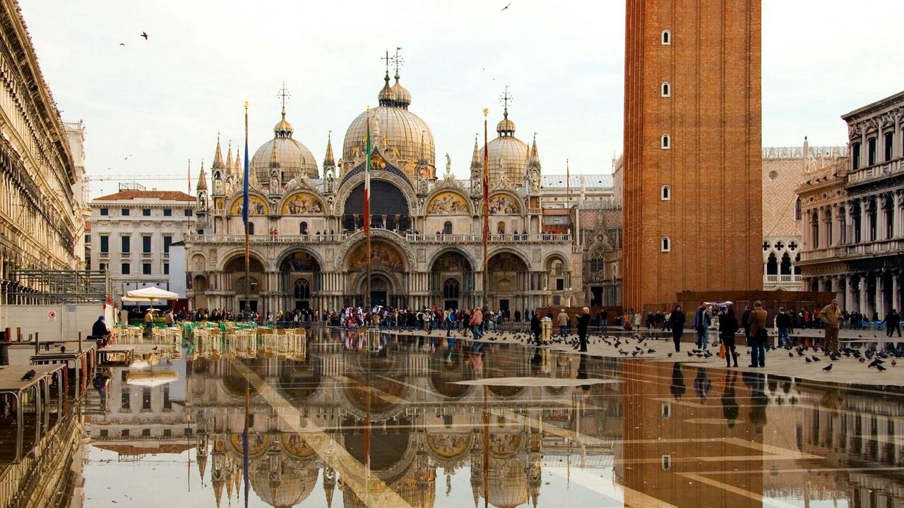 Обои венеция, площадь сан марко, собор святого марка