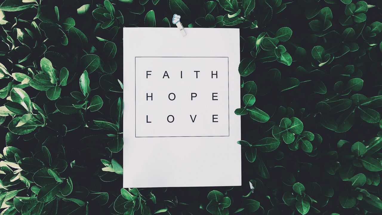 Обои вера, надежда, любовь, надпись