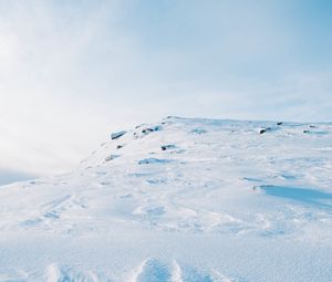 Превью обои вершина, гора, снег, зима, белый, природа