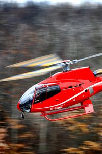 Превью обои вертолет, eurocopter, ec 130, одномоторный, airbus helicopters, полет, размытость