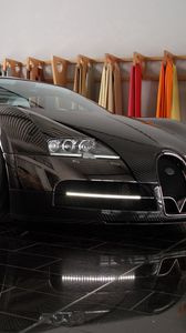 Превью обои veyron, шикарное авто, черный, тюнинг, bugatti
