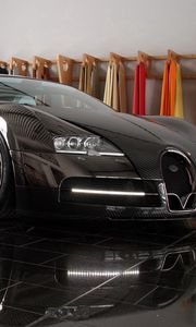 Превью обои veyron, шикарное авто, черный, тюнинг, bugatti