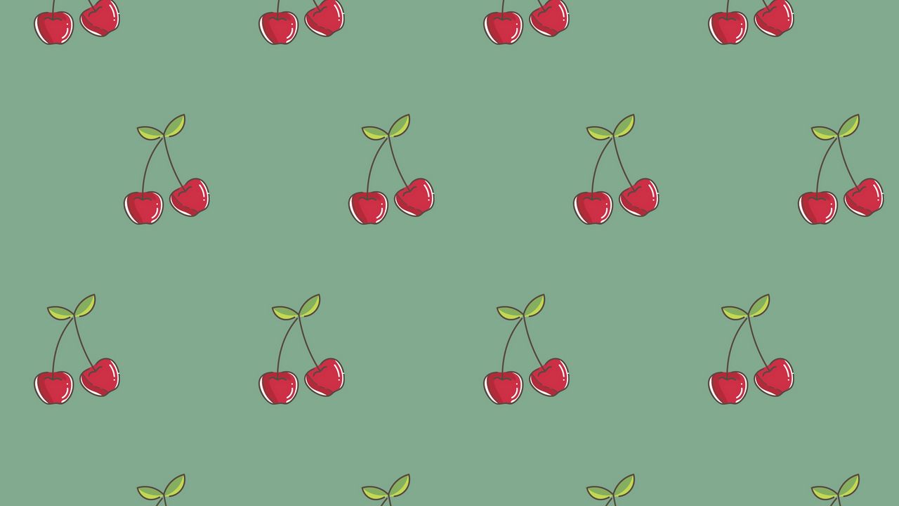 Обои вишня, узоры, ягоды, вектор, текстура