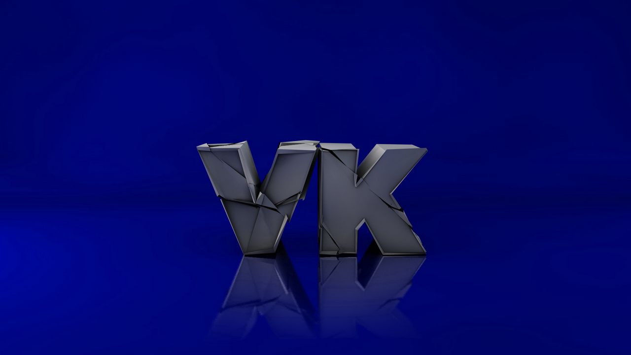 Обои vk, логотип, 3d