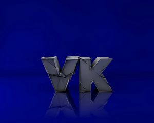 Превью обои vk, логотип, 3d