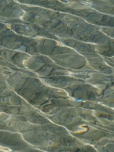 Превью обои вода, блики, камни, дно