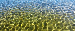 Превью обои вода, блики, рябь, искажение, песок