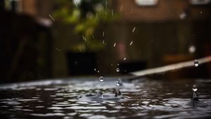 Превью обои вода, брызги, капли, макро, размытие