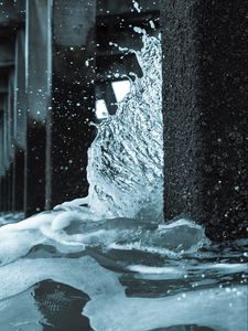 Превью обои вода, брызги, всплеск, волны, пена