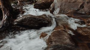 Превью обои вода, камни, поток, река