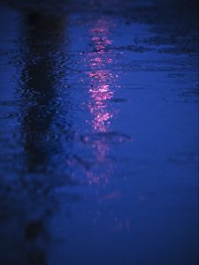 Превью обои вода, капли, блики, синий