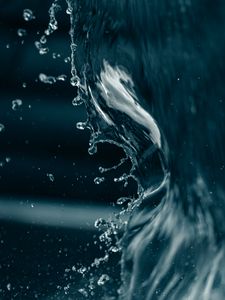 Превью обои вода, капли, брызги, макро, волна
